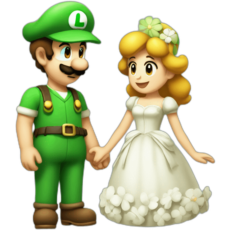 Luigi and Daisy in love  emoji