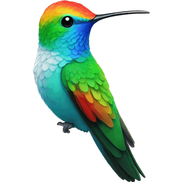 Celeste hummingbird with rainbow as background emoji