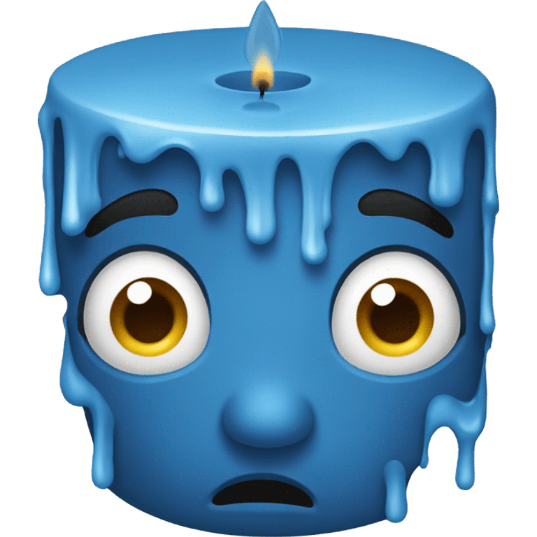 Crying Blue candle emoji