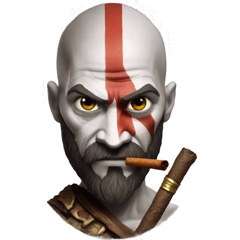 Kratos from god of war smoking a rolled cbd blunt emoji