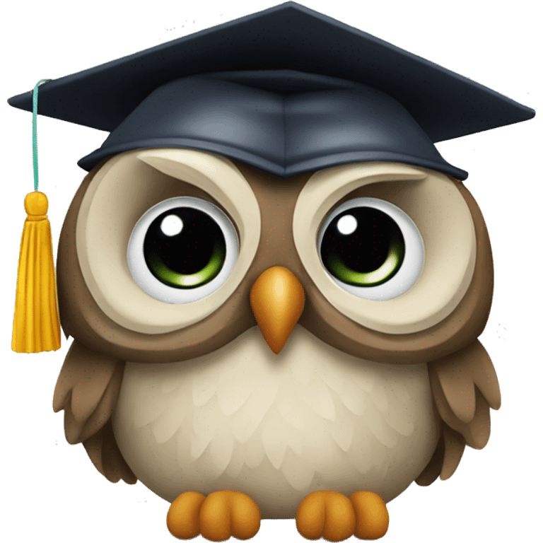 an owl in a graduate cap emoji