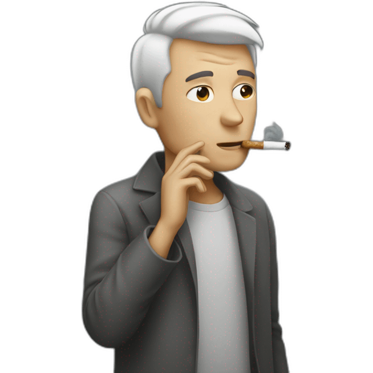 Lonely man smoking cigarettes  emoji