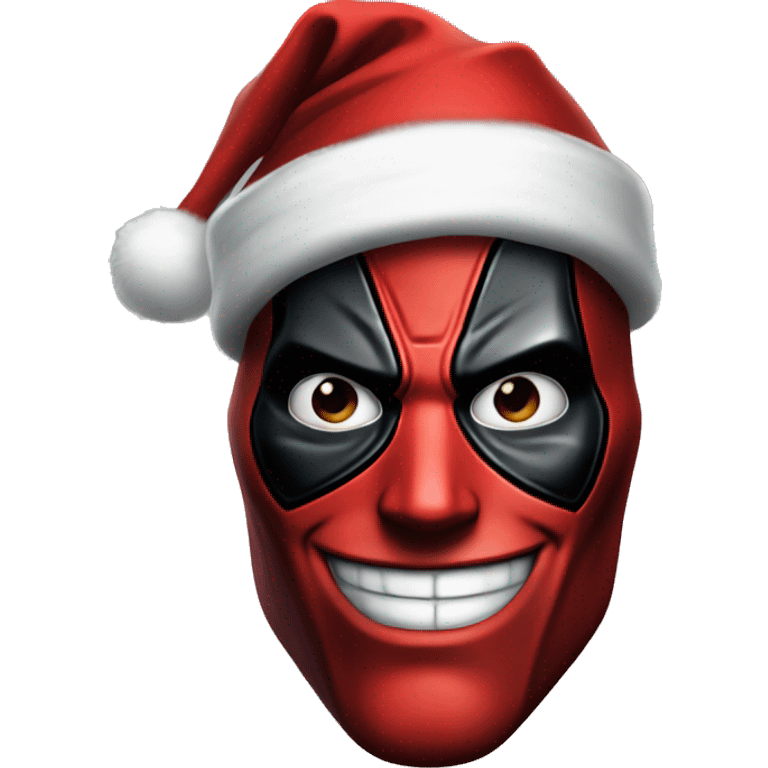 Deadpool with Santa hat  emoji