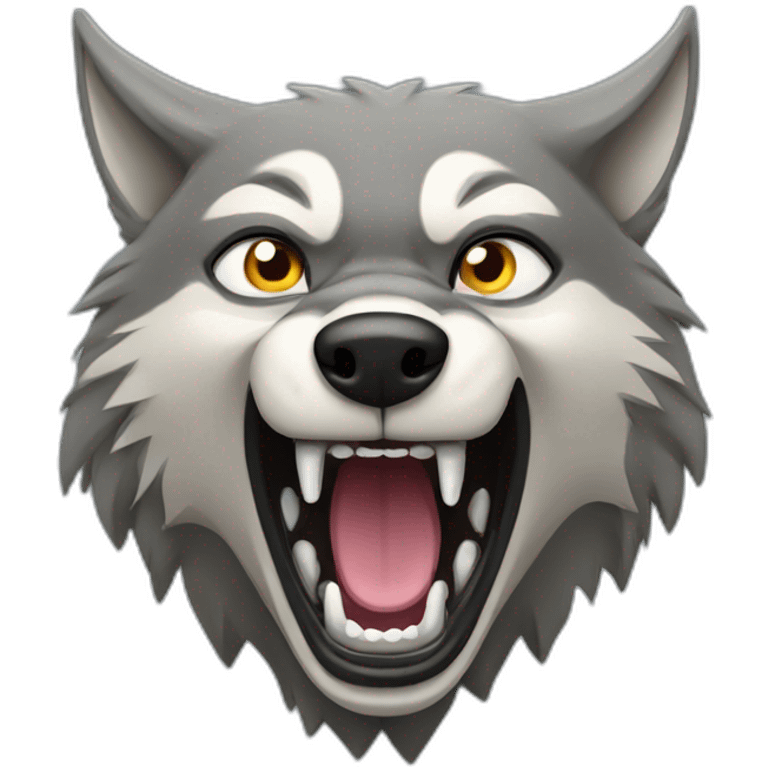 female wolf growling emoji