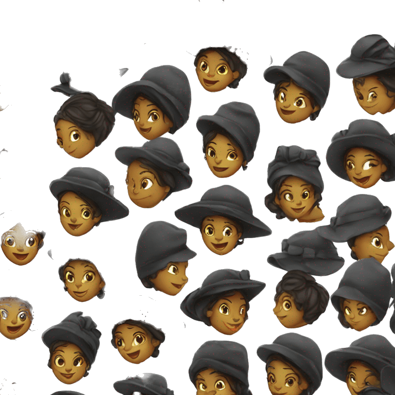 Fille noire en bonnet en satin emoji