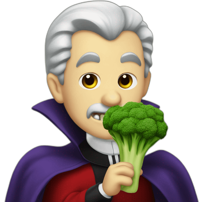 count dracula eating broccoli emoji