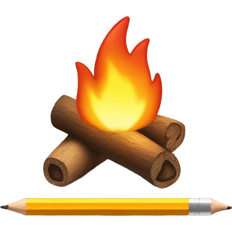 campfire with pencils as the fire wo emoji