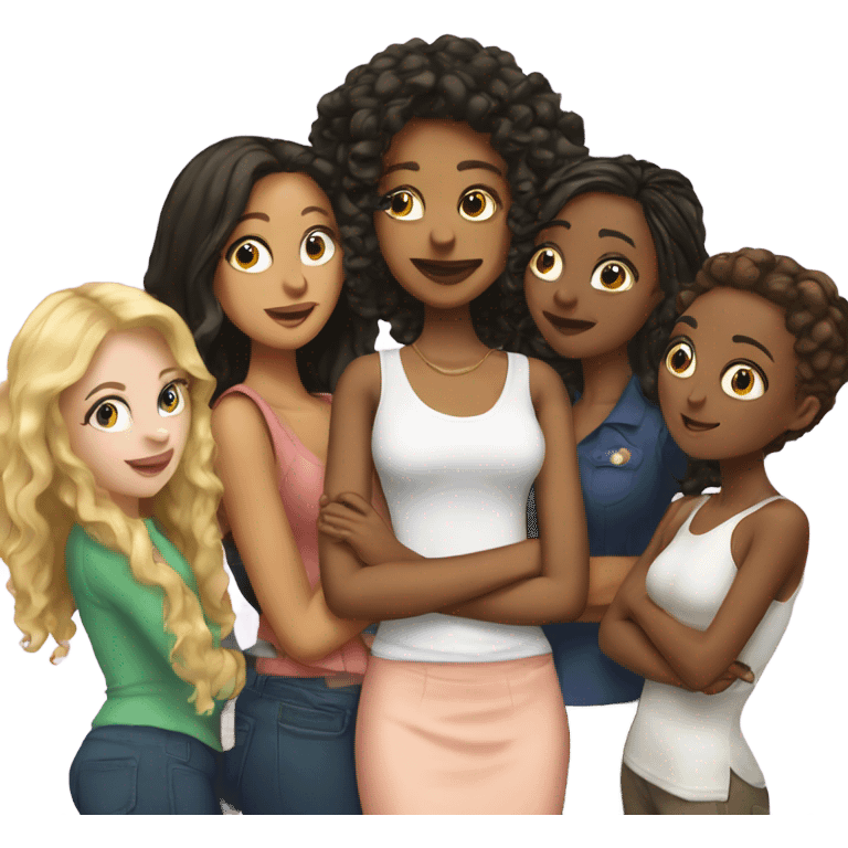 Five white best girlfriends  emoji