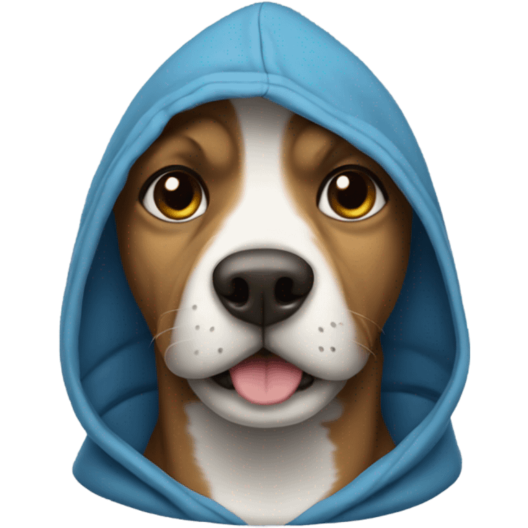 Dog wearing a hoodie emoji