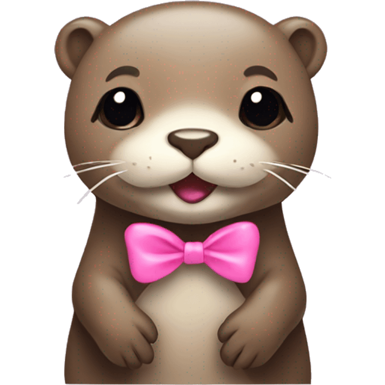 Otter with pink bow emoji