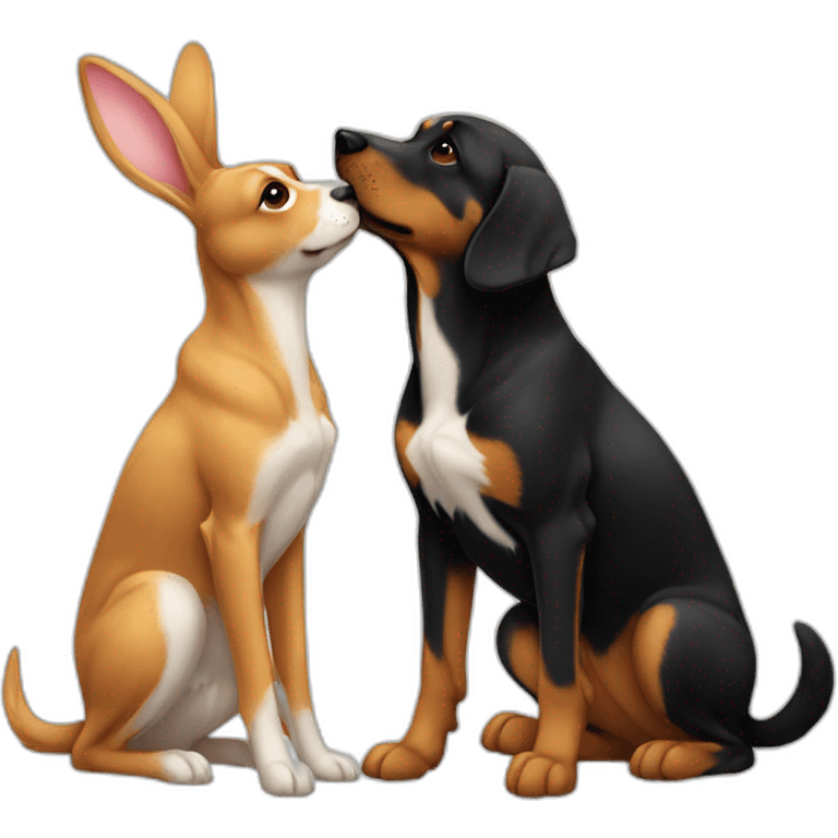 dog kiss bunny emoji