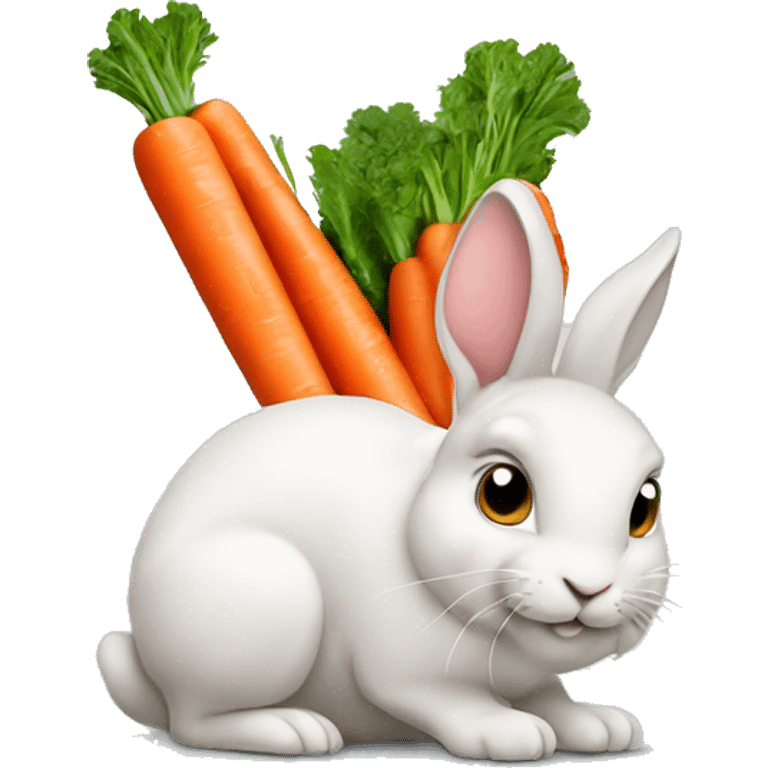 Rabbit eating carrots emoji