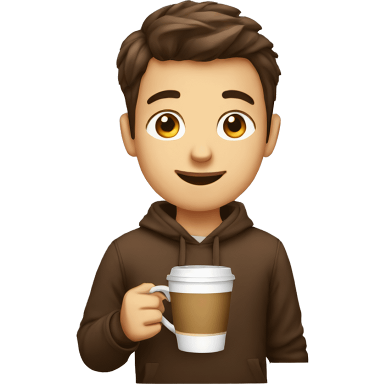 Boy with coffee  emoji