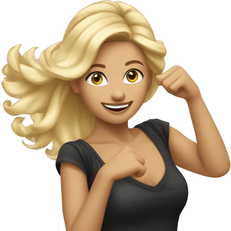 Beautiful blonde dancing emoji