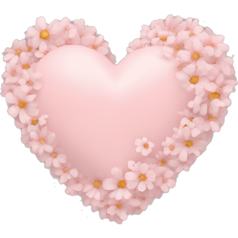 Pastel pink heart and flowers emoji