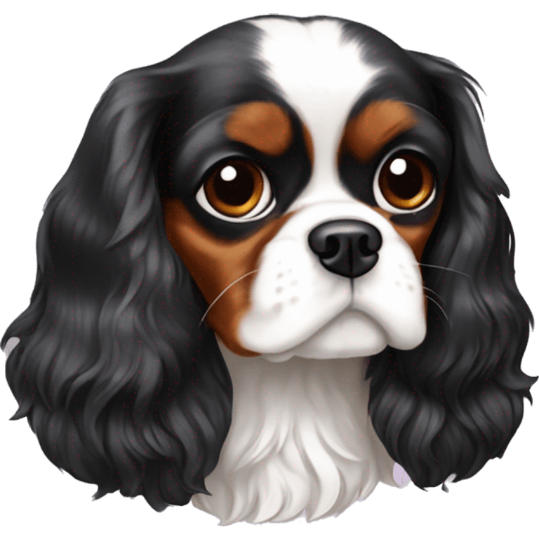 Cavalier King Charles with white bows emoji