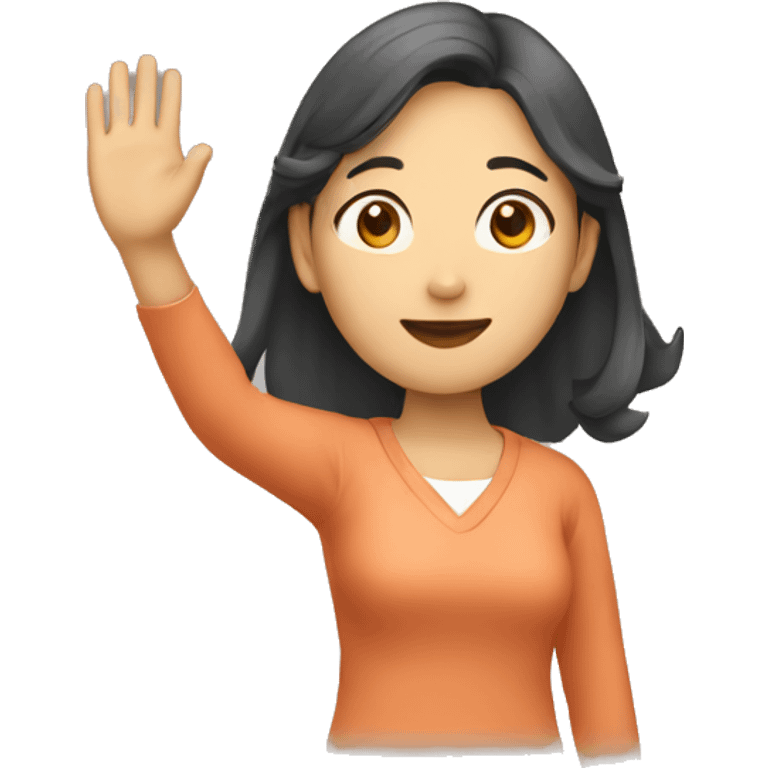 asian woman waving emoji