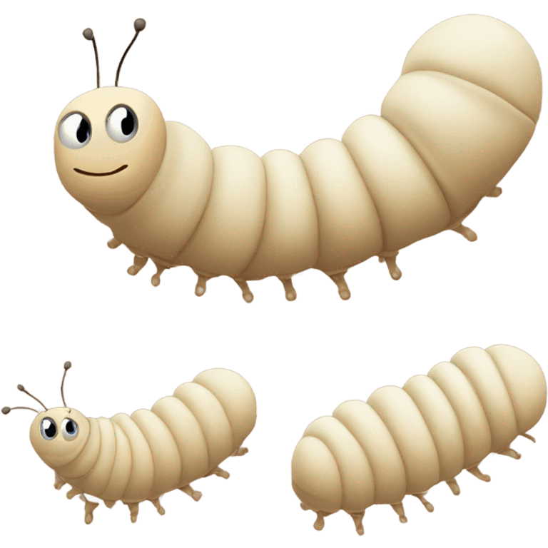 A caterpillar turning into a cocoon that turns into a butterfly - beige  emoji