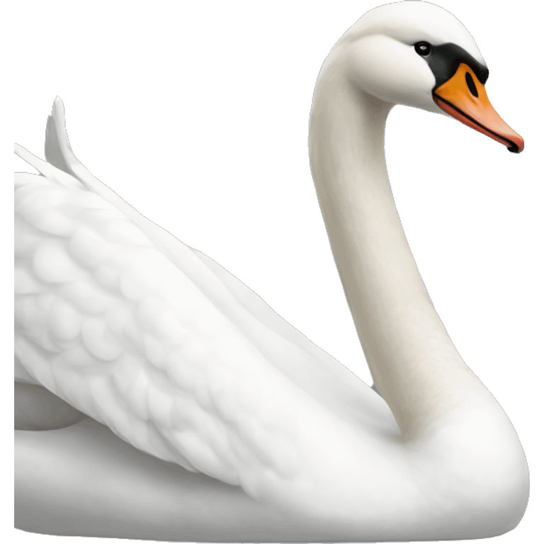 white realistic swan emoji