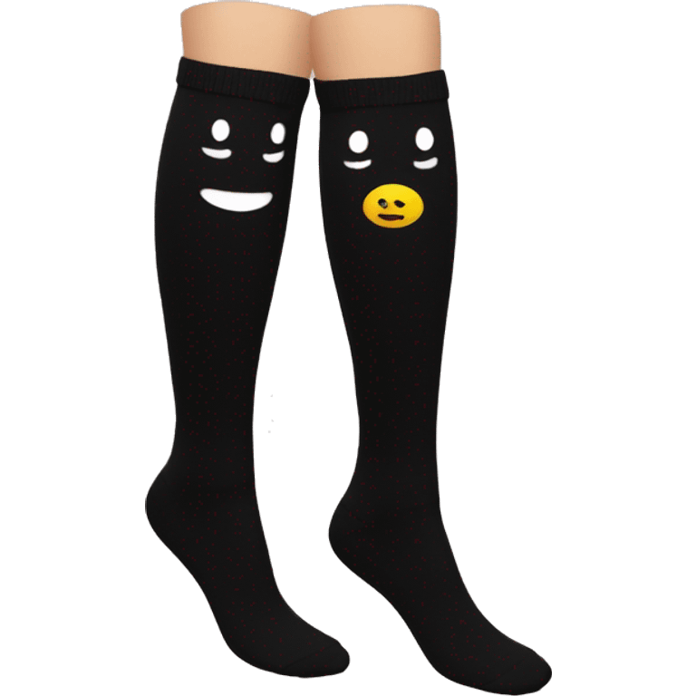 Plain Black over knee socks emoji