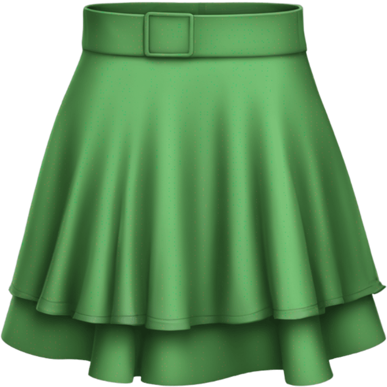 Realistic A-line high waisted green ruffle skirt, isolated emoji