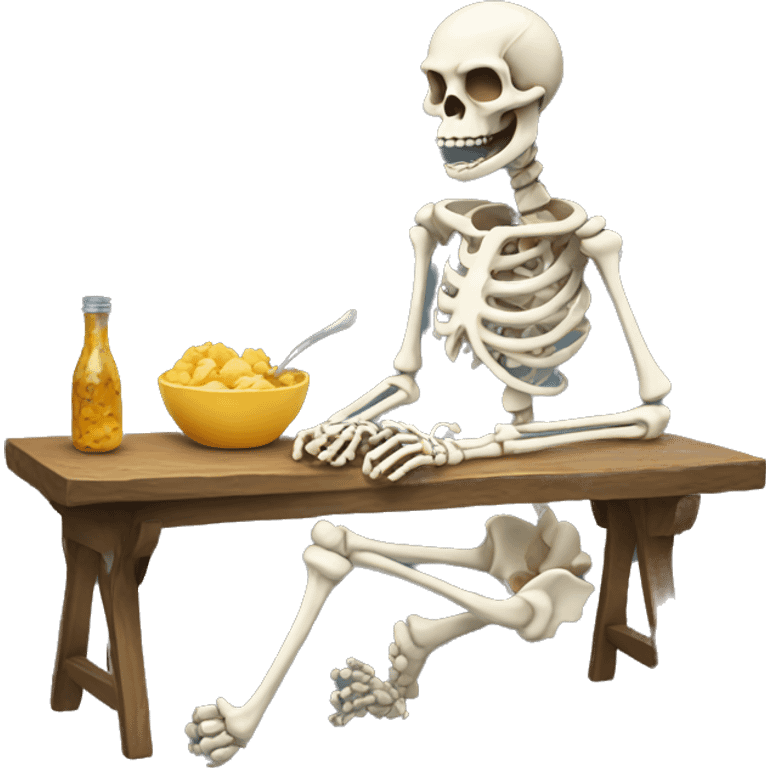 Skeleton eating emoji