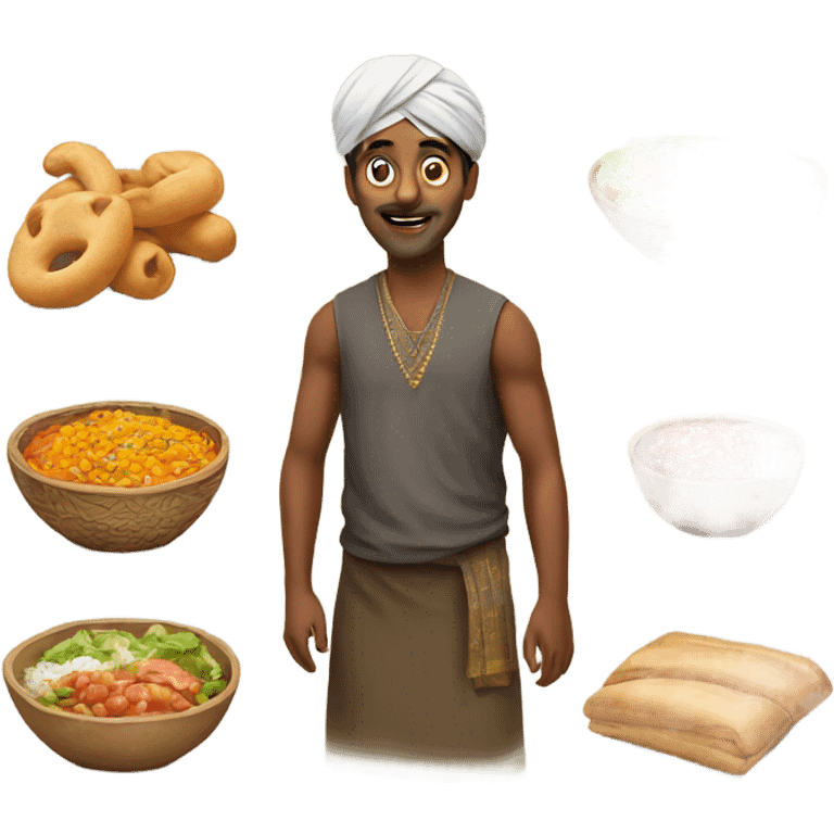 indian man selling food emoji