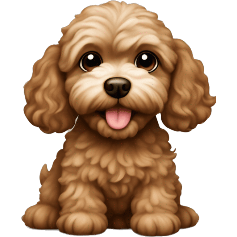 a puppy maltipoo dog in brown  emoji