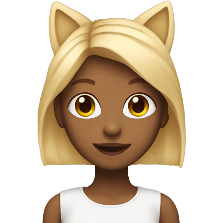 Blonde girl wearing cat ears  emoji