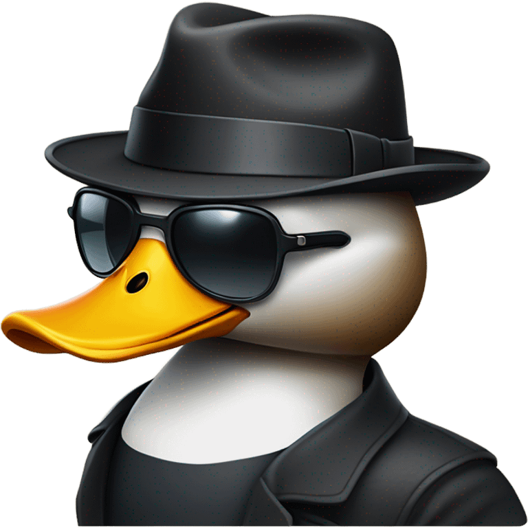 duck secret agent fedora emoji