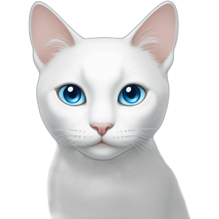 White cat, she have blue eyes  emoji