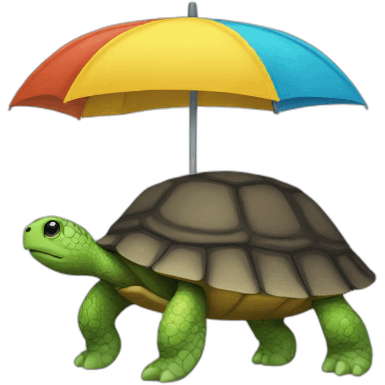 a turtle with a colored umbrella emoji