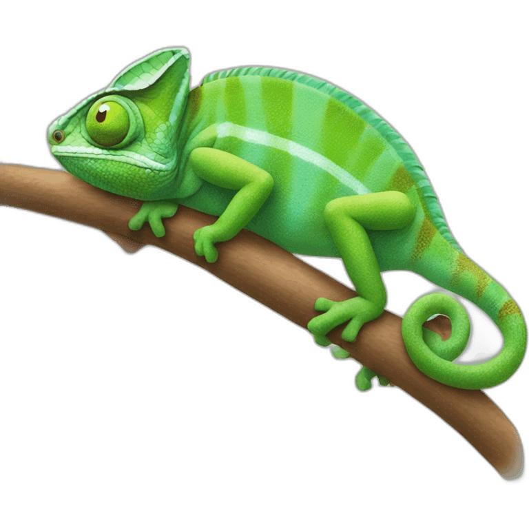 Chameleon using an iPhone emoji