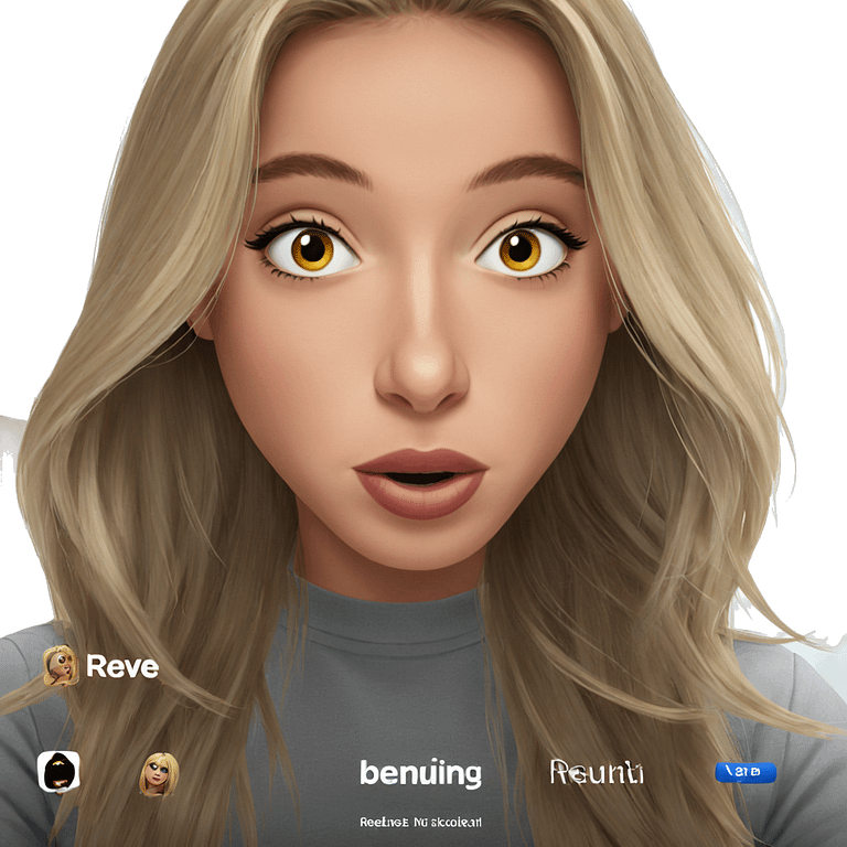 blonde girl portrait looking at viewer emoji