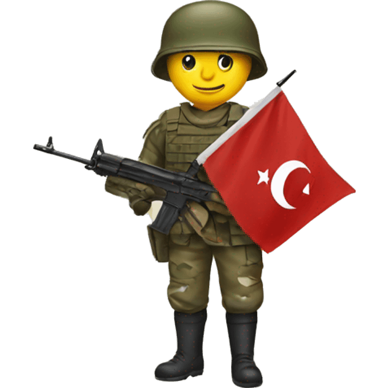 soldier with a turkey flag emoji