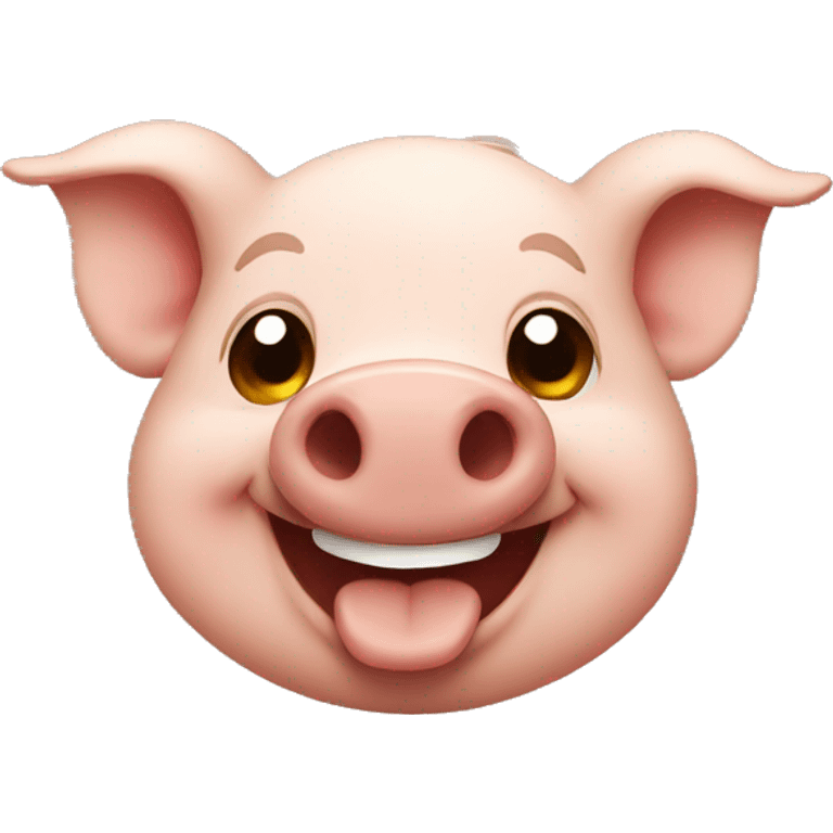 a happy brown pig smiling emoji