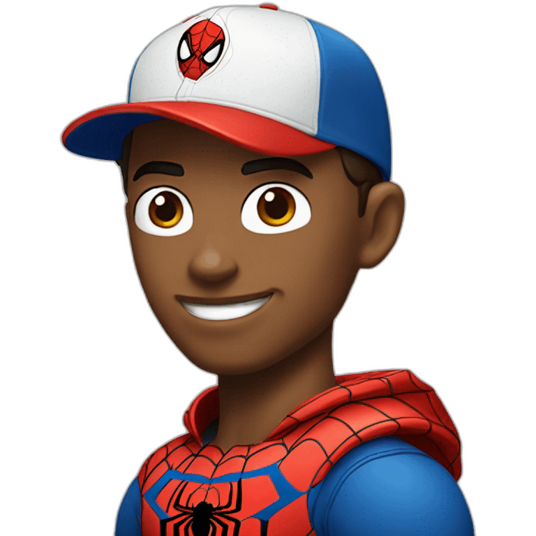 Spiderman with baseball cap emoji