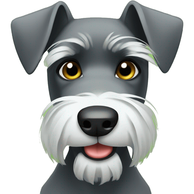 Schnauzer with grass in muzzle  emoji