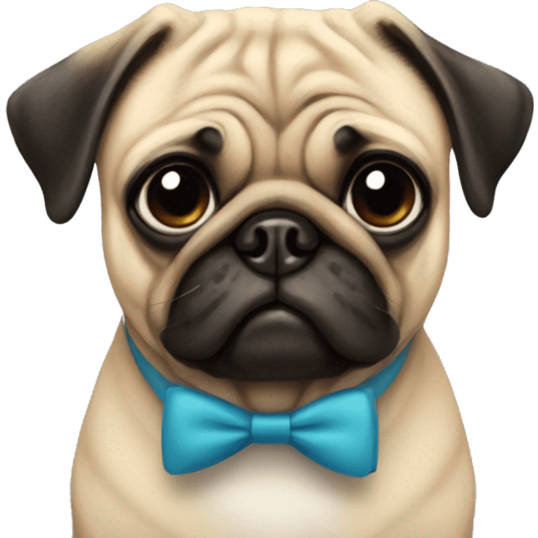 Pug with bow tie emoji