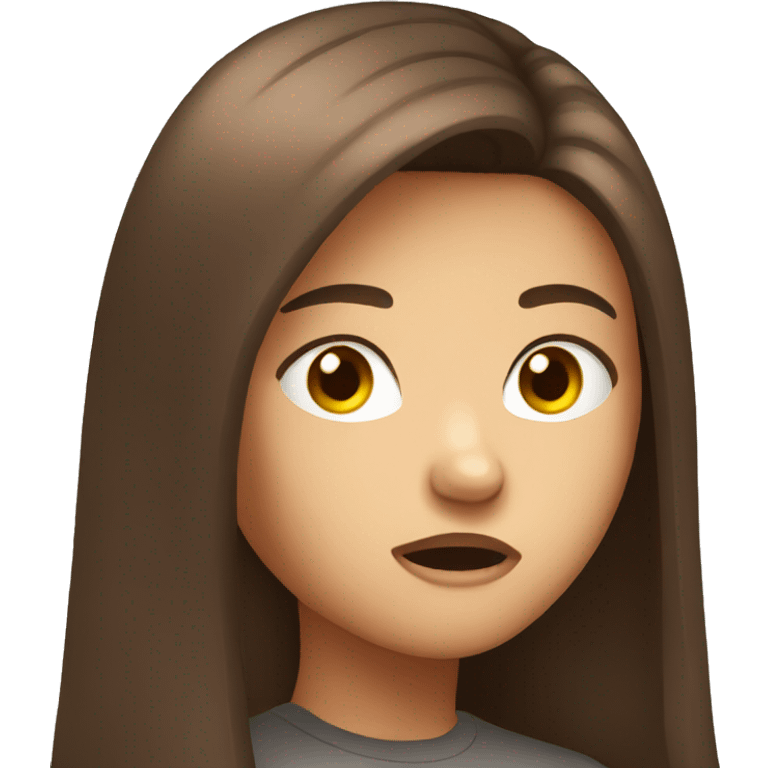 angry girl brown long hair  emoji