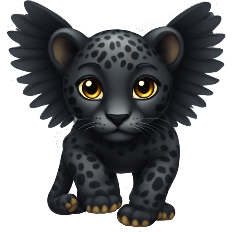 black leopard with wings emoji