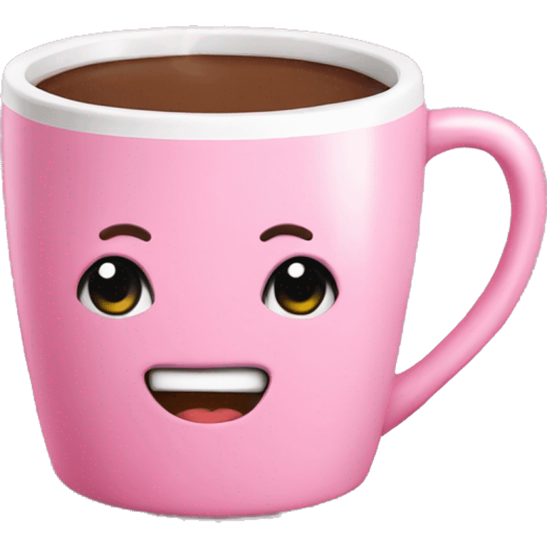 hot chocolate in pink mug emoji