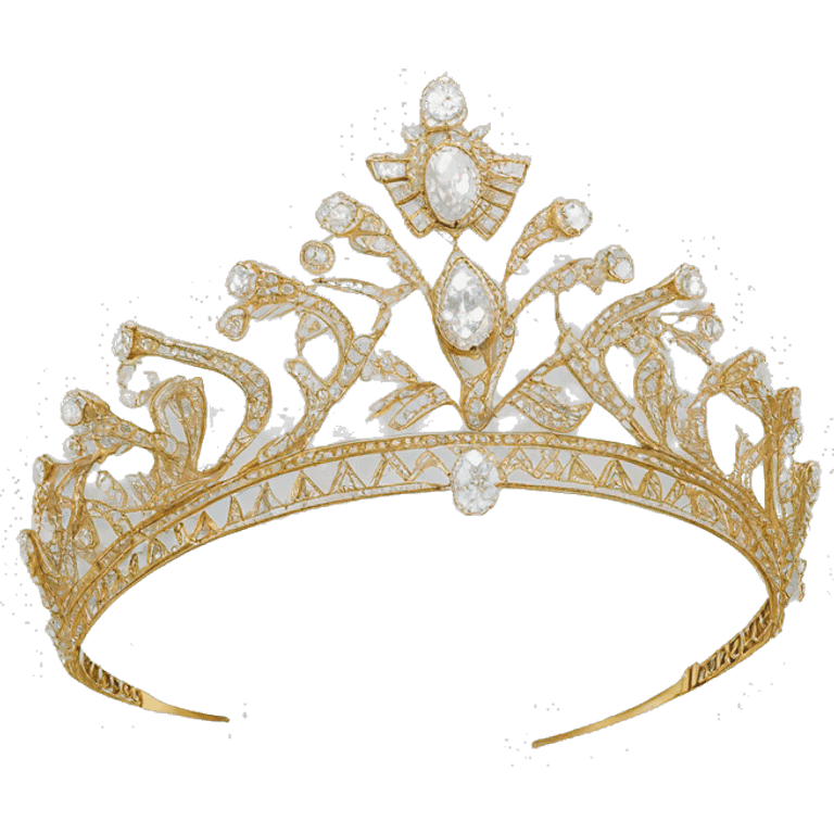 russian style art deco diamond tiara gold  emoji