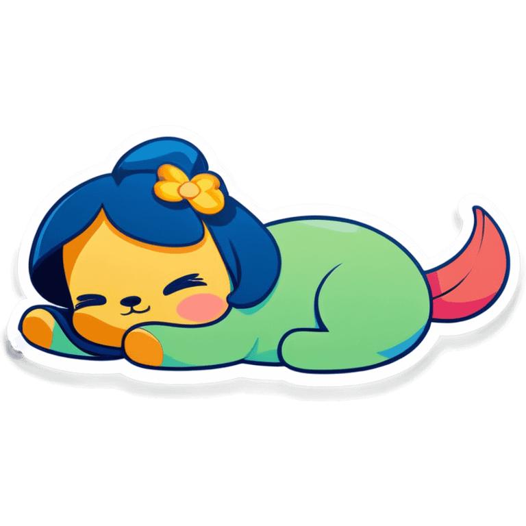 Lilo laying on her side sleeping emoji