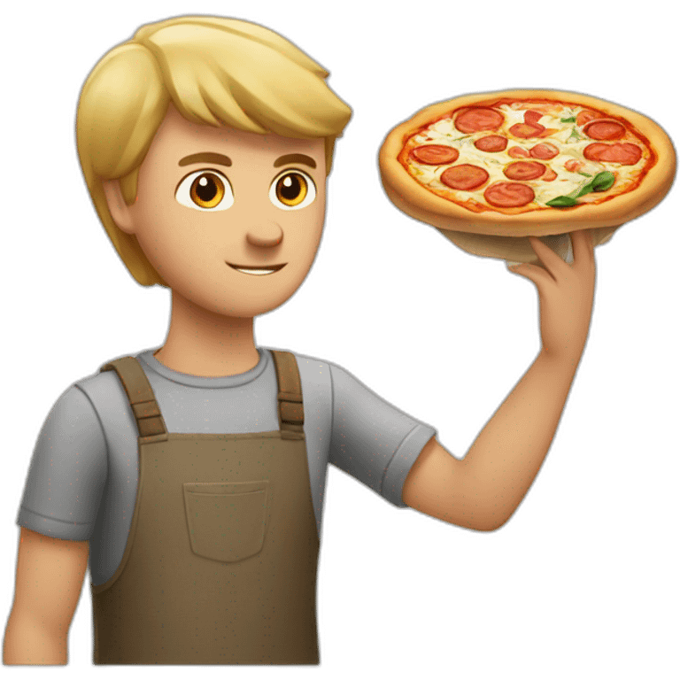 a nordic man making a pizza emoji