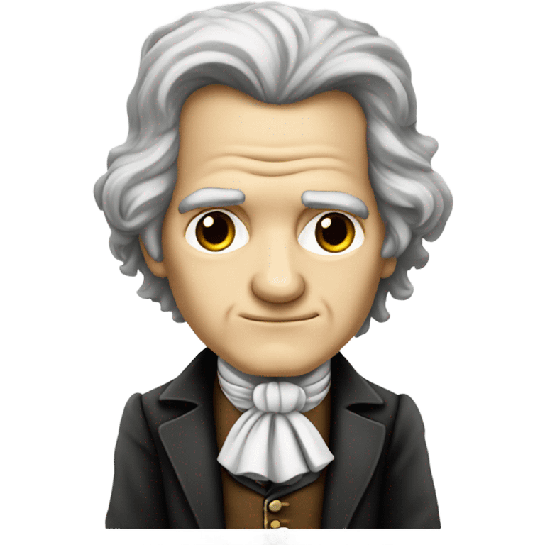 Chibi Beethoven older standing stern face banjo emoji