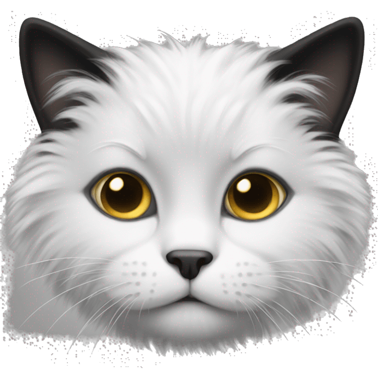 black and white fluffy cat emoji