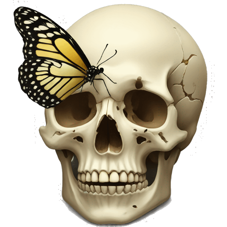 Butterfly on skull  emoji