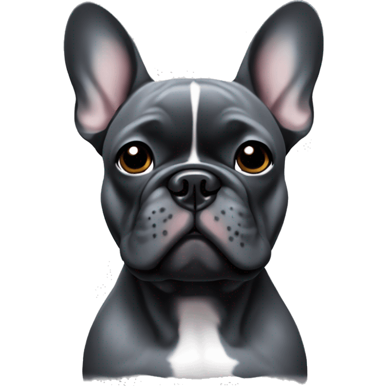 Dark Grey  French  bulldog with black spots emoji