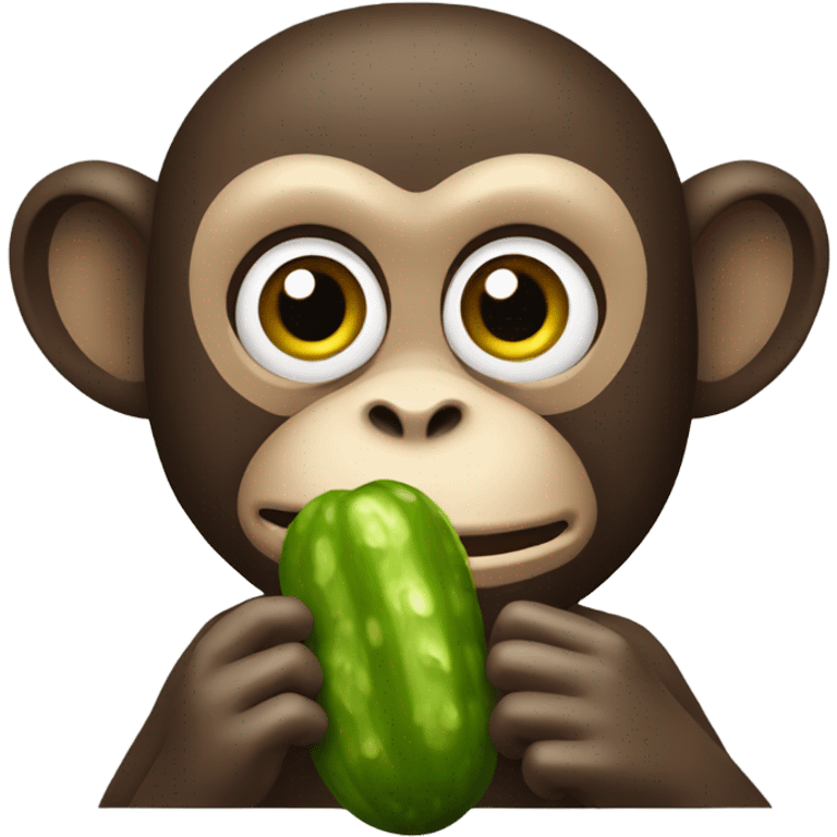 Monkey eating pickle  emoji